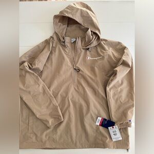 NWT Champion Quarter Zip Rain Jacket XL Tan